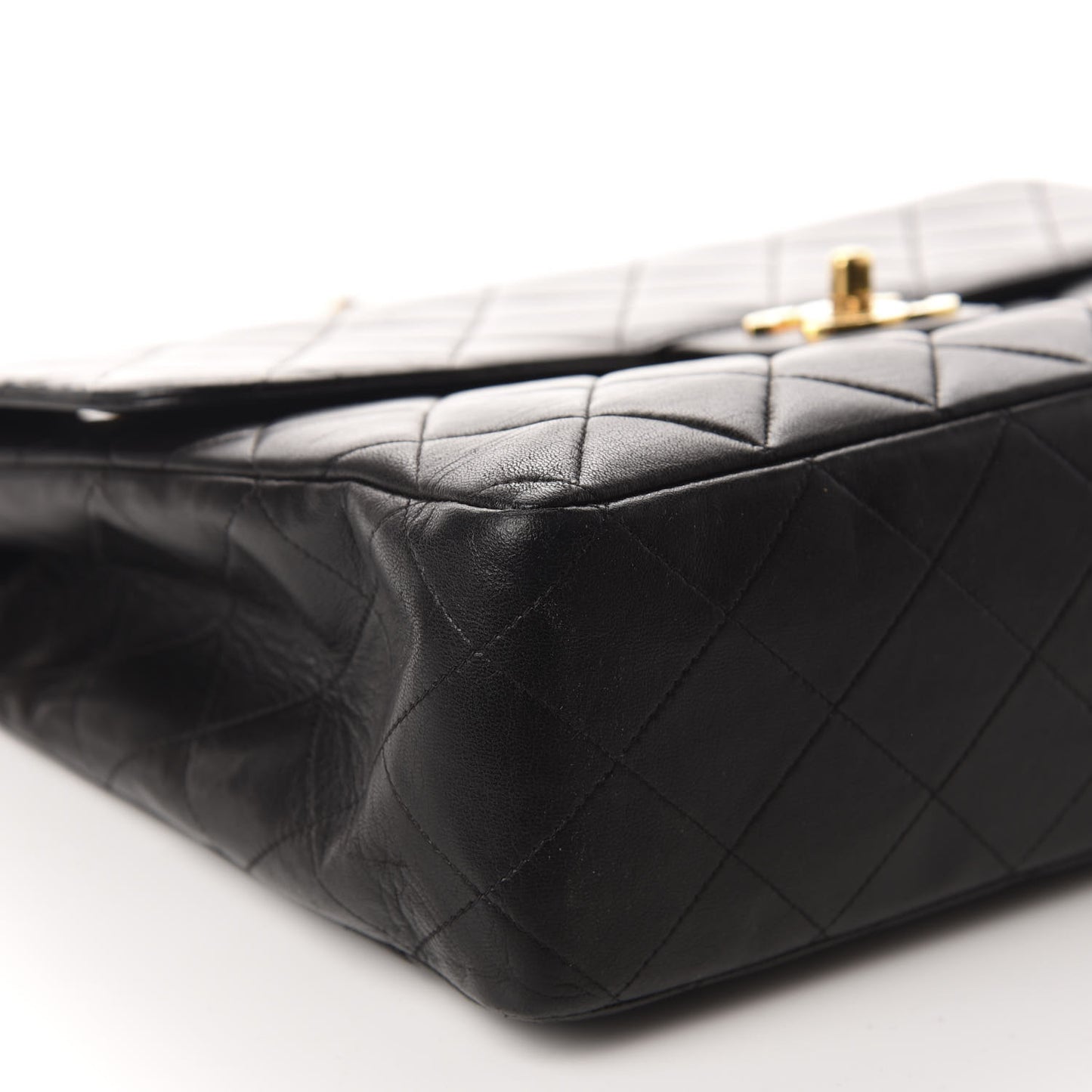 Lambskin Quilted Jumbo Single Flap Black