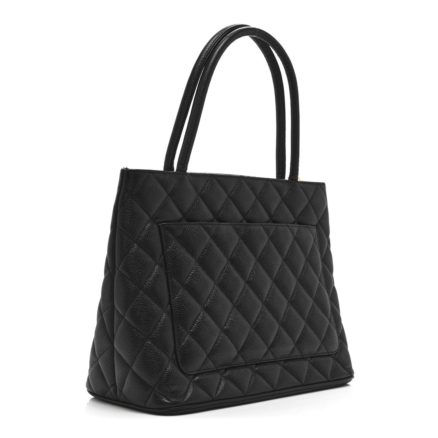 Caviar Quilted Medallion Tote Black