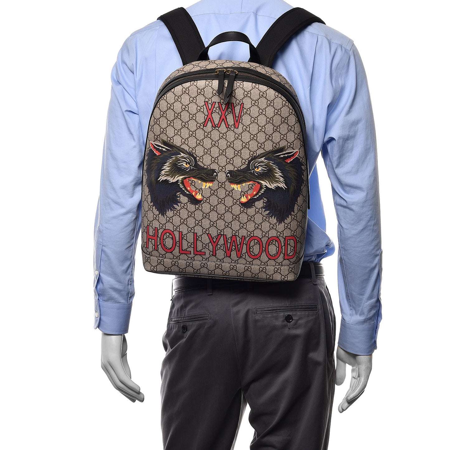 GG Supreme Monogram Wolf XXV Hollywood Print Dome Backpack