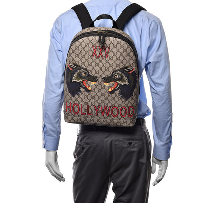 Gucci GG Supreme Monogram Wolf XXV Hollywood Print Dome Backpack 2 of 10