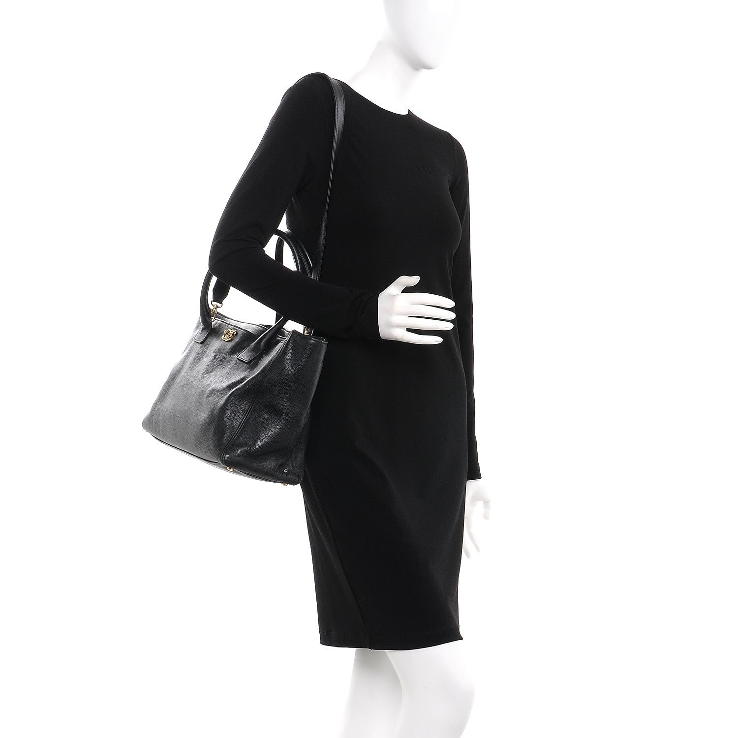 Chanel Calfskin Cerf Executive Shopper Tote Black 2 of 11