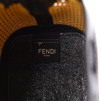 Fendi Vitello Liberty Glossy Lambskin F is Fendi Perforated Mini Mon Tresor Bucket Bag Sand Mimosa Black 8 of 9