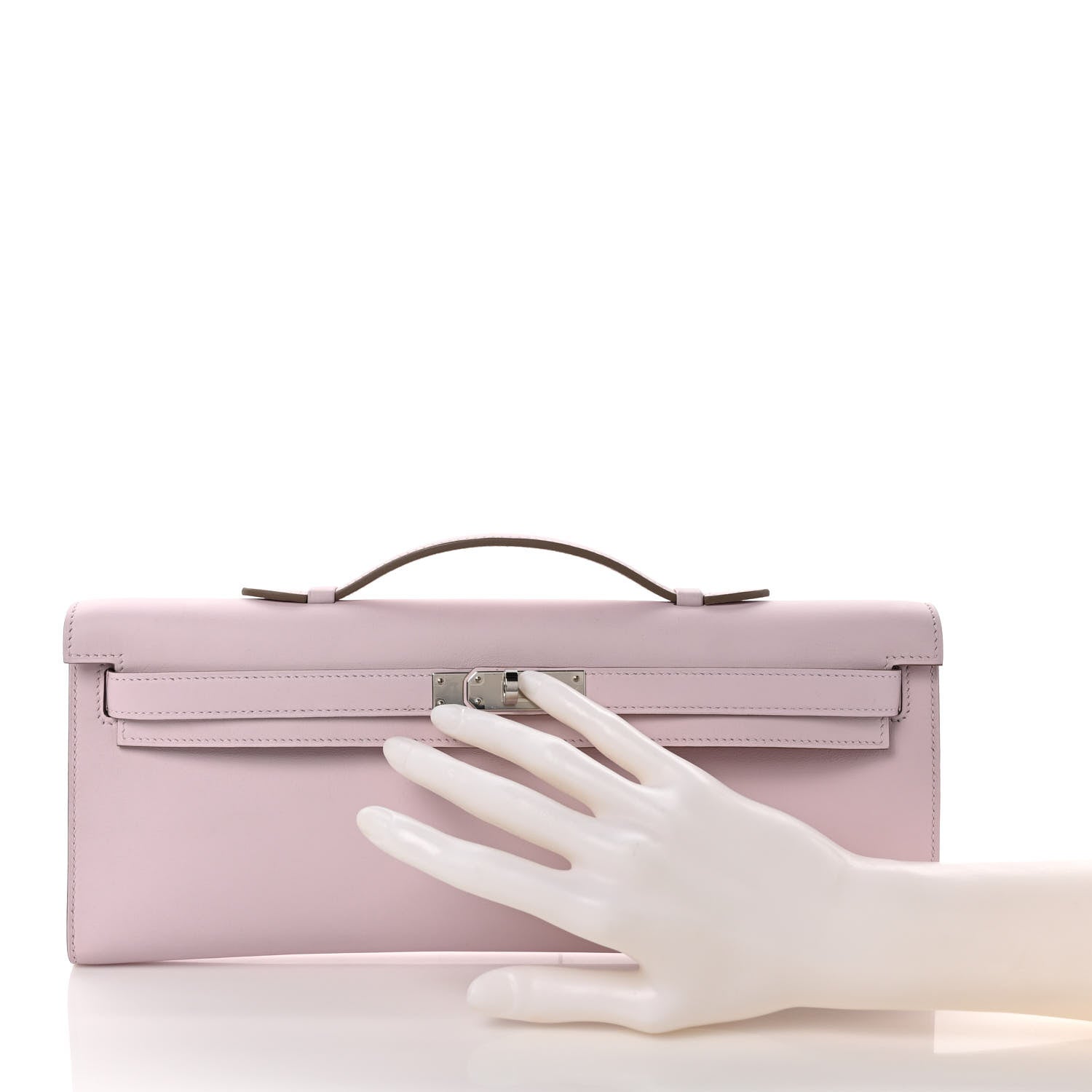 Hermes Swift Kelly Cut Clutch Pochette Mauve Pale 2 of 7