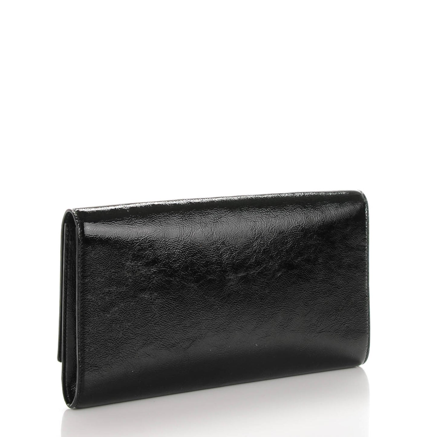Textured Patent Monogram Large Belle De Jour Clutch Black