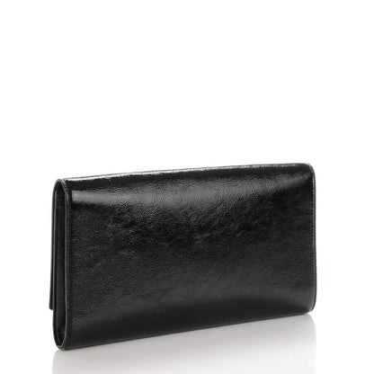 Saint Laurent Textured Patent Monogram Large Belle De Jour Clutch Black 3 of 7
