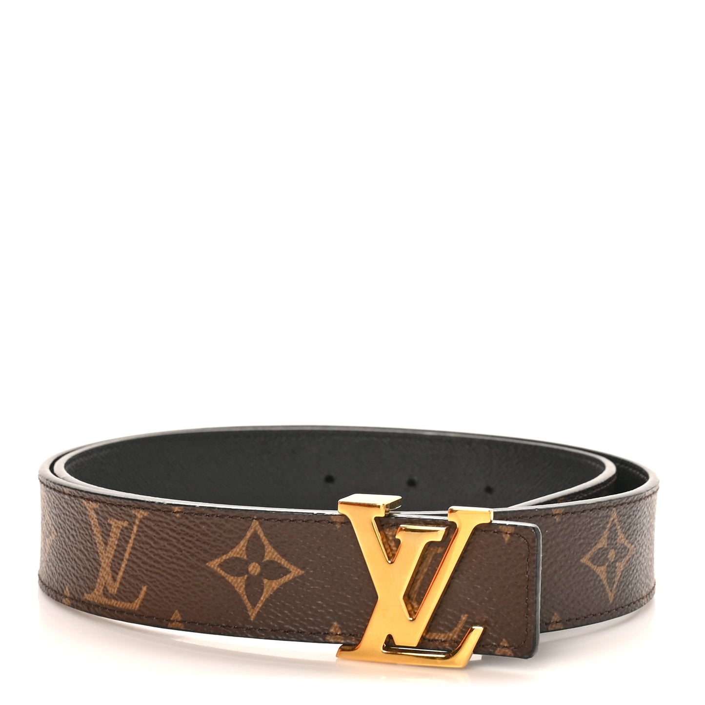 Calfskin Monogram 30mm LV Initiales Reversible Belt 80 32 Black