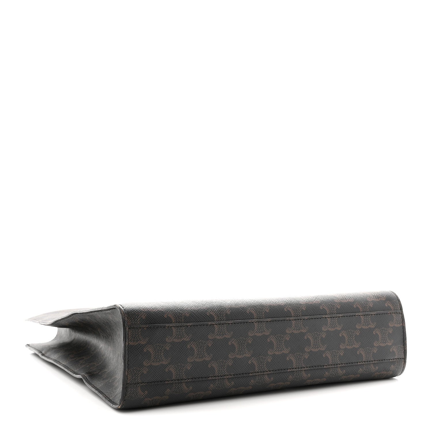Celine Triomphe Canvas Calfskin Small Vertical Cabas Tan 4 of 12