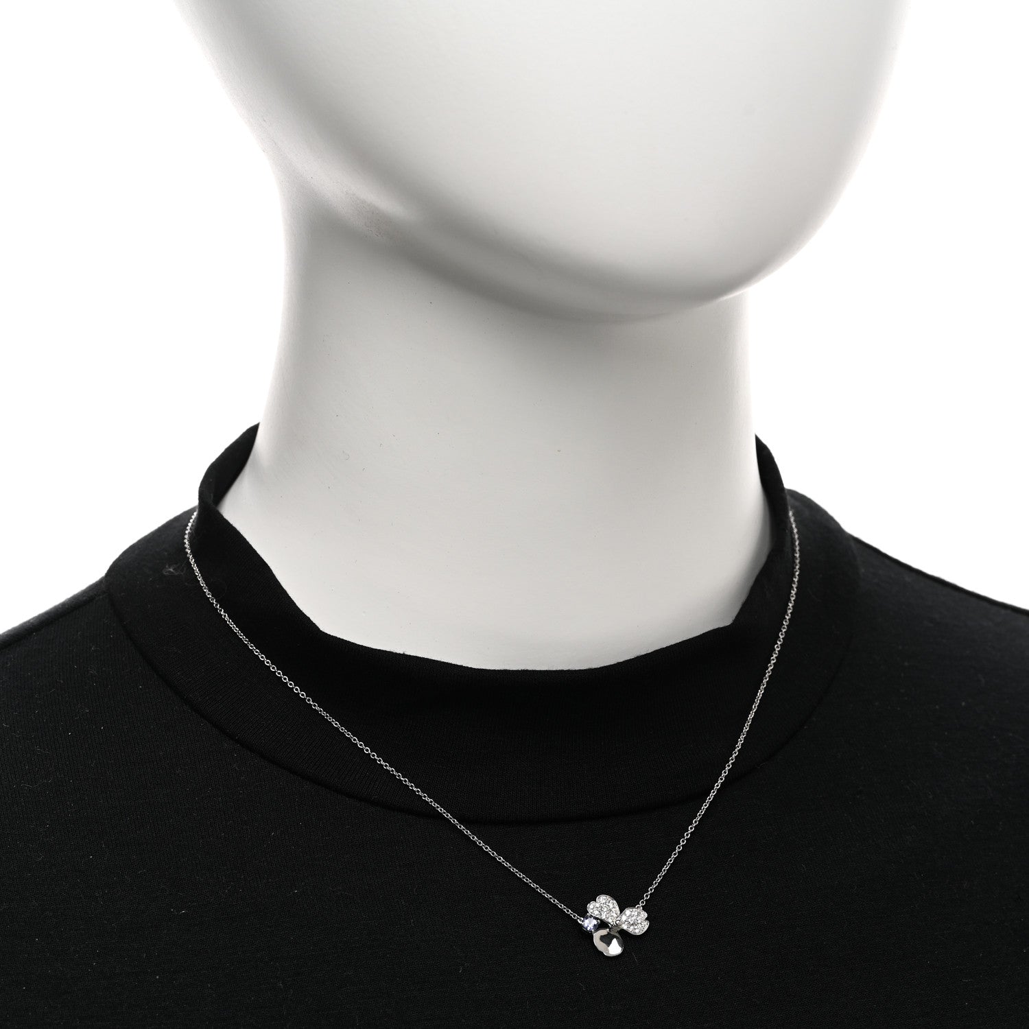 Tiffany Platinum Diamond Tanzanite Paper Flowers Pendant Necklace 2 of 5