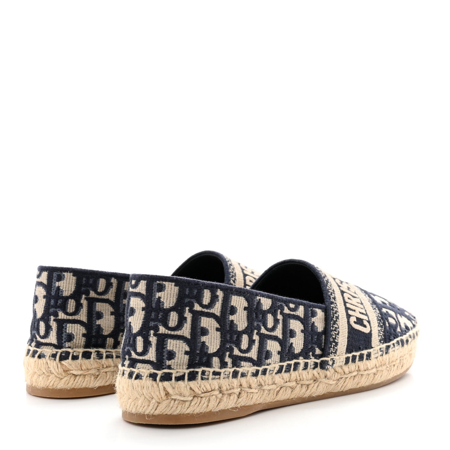 Christian Dior Oblique Embroidered Granville 15mm Espadrilles 37.5 Deep Blue 4 of 8