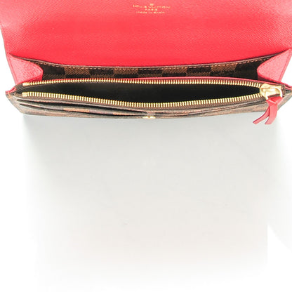 Louis Vuitton Damier Ebene Emilie Wallet Red 5 of 7