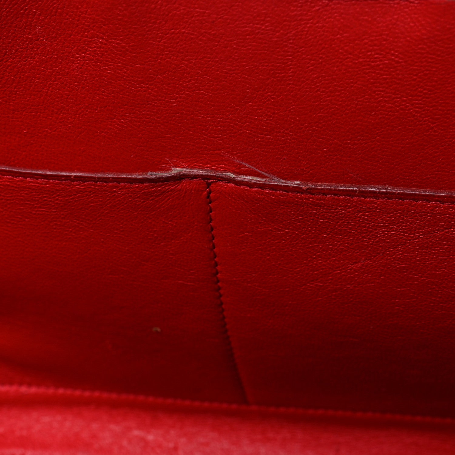Celine Drummed Calfskin Suede Medium Trapeze Coquelicot 12 of 19