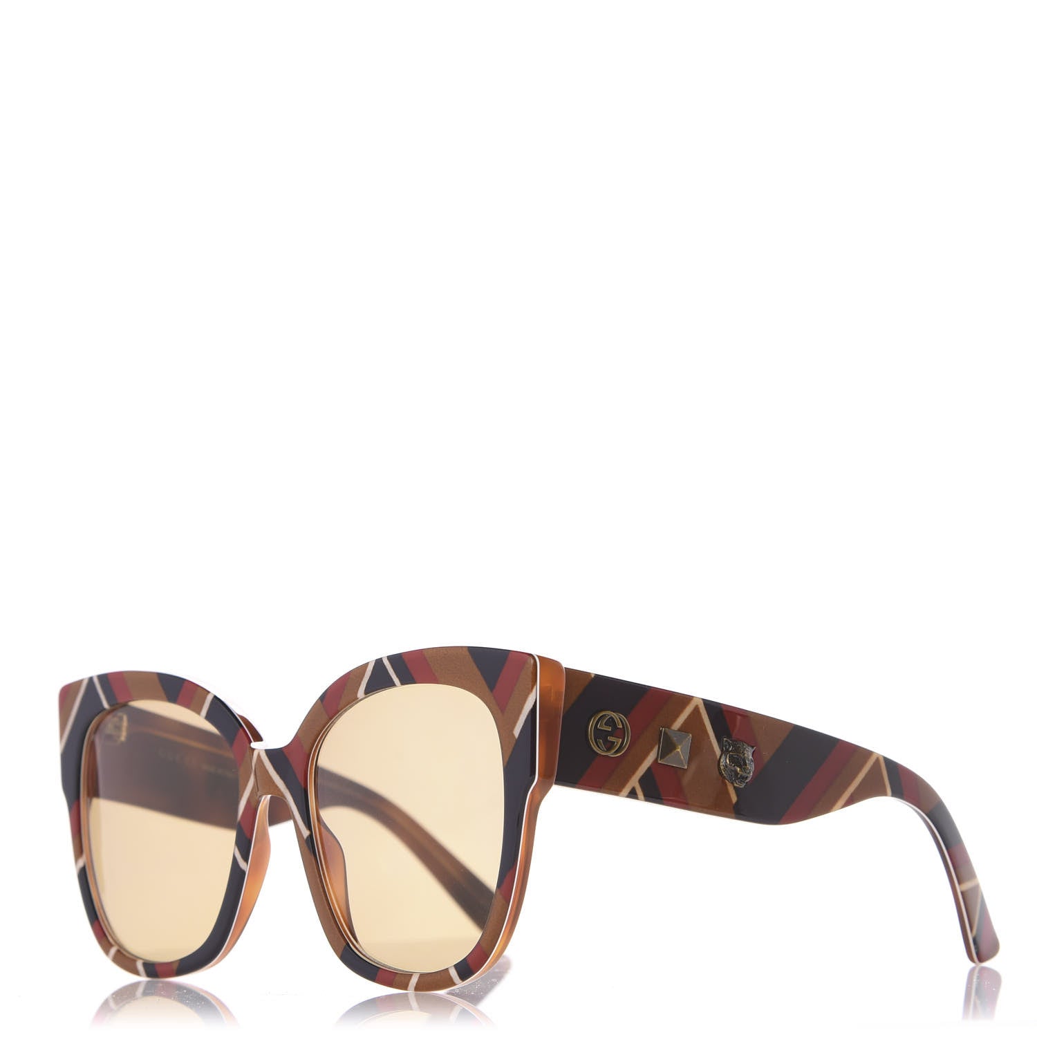 Gucci Acetate Square Frame Sunglasses GG0059S Multicolor 1 of 8