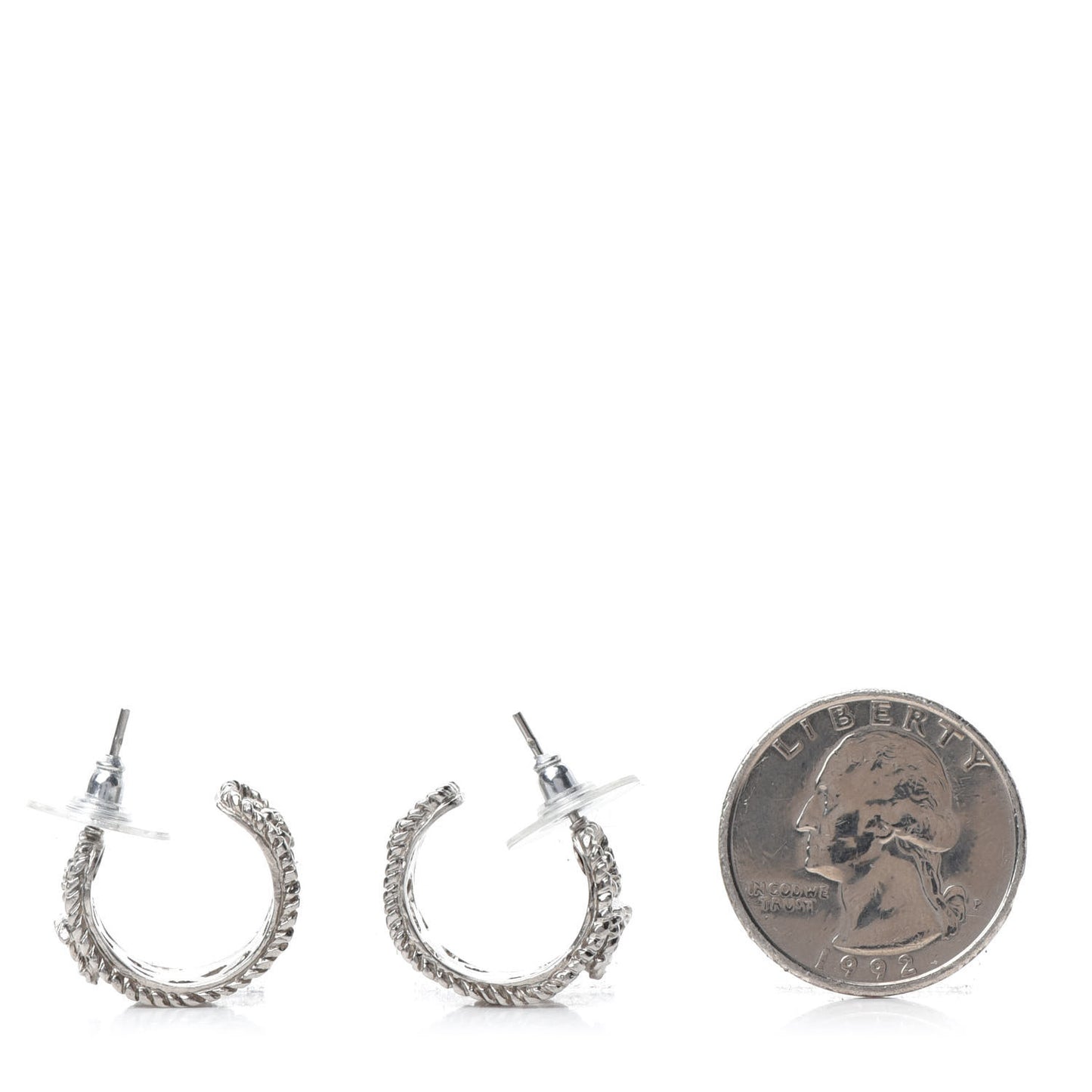 CC Camellia Hoop Earrings Silver