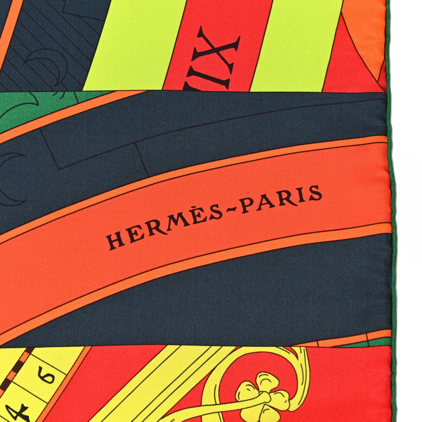 Silk Astrologie Nouvelle Scarf 140 Rouge Vert Fluo Jaune Vif