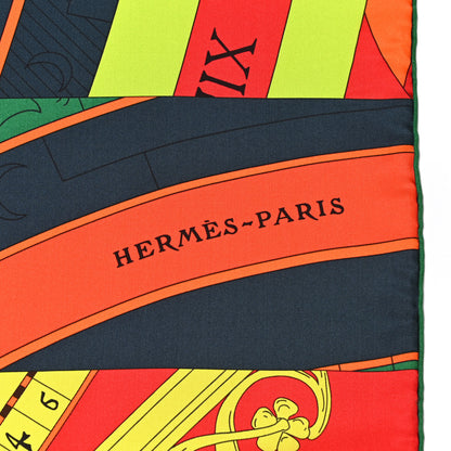 Hermes Silk Astrologie Nouvelle Scarf 140 Rouge Vert Fluo Jaune Vif 2 of 5