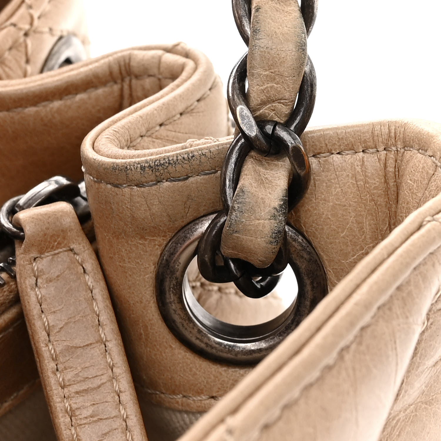 Chanel Glazed Calfskin Quilted Large Coco Soft Flap Beige 13 of 14