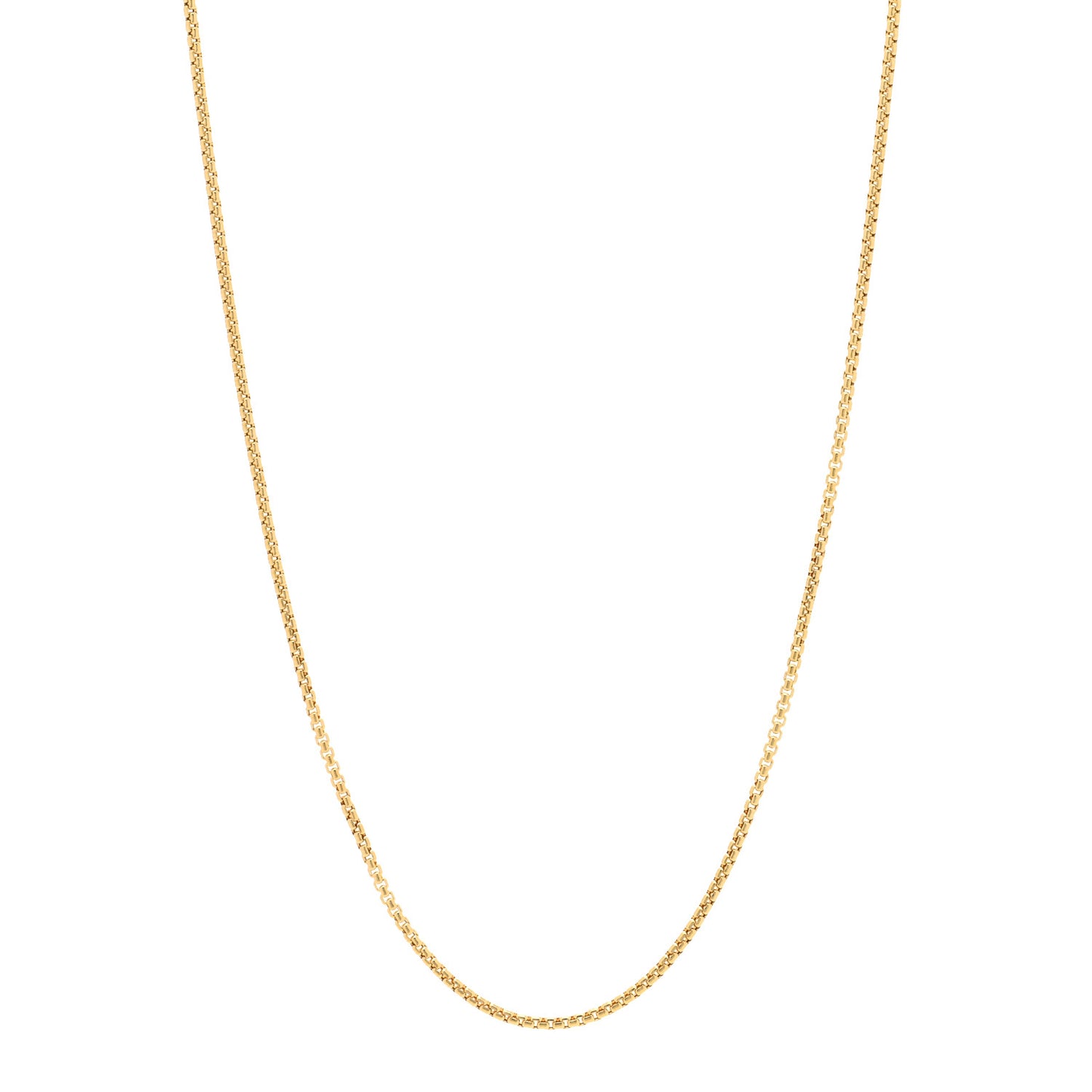 18K Yellow Gold 1.7mm Box Chain Necklace 20"