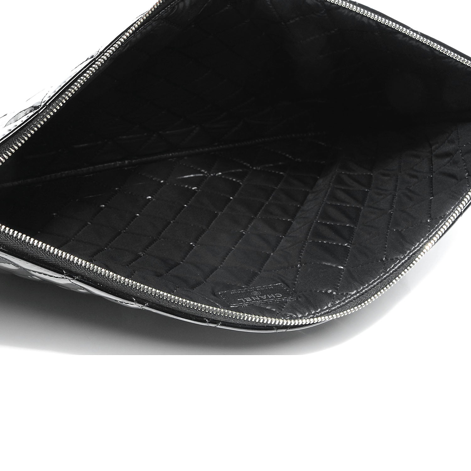 Chanel Patent Quilted Large Cosmetic Case Black 8 of 8