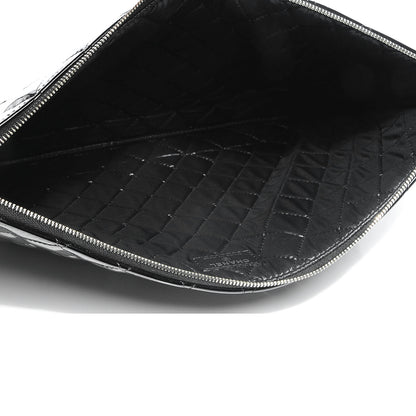 Chanel Patent Quilted Large Cosmetic Case Black 8 of 8