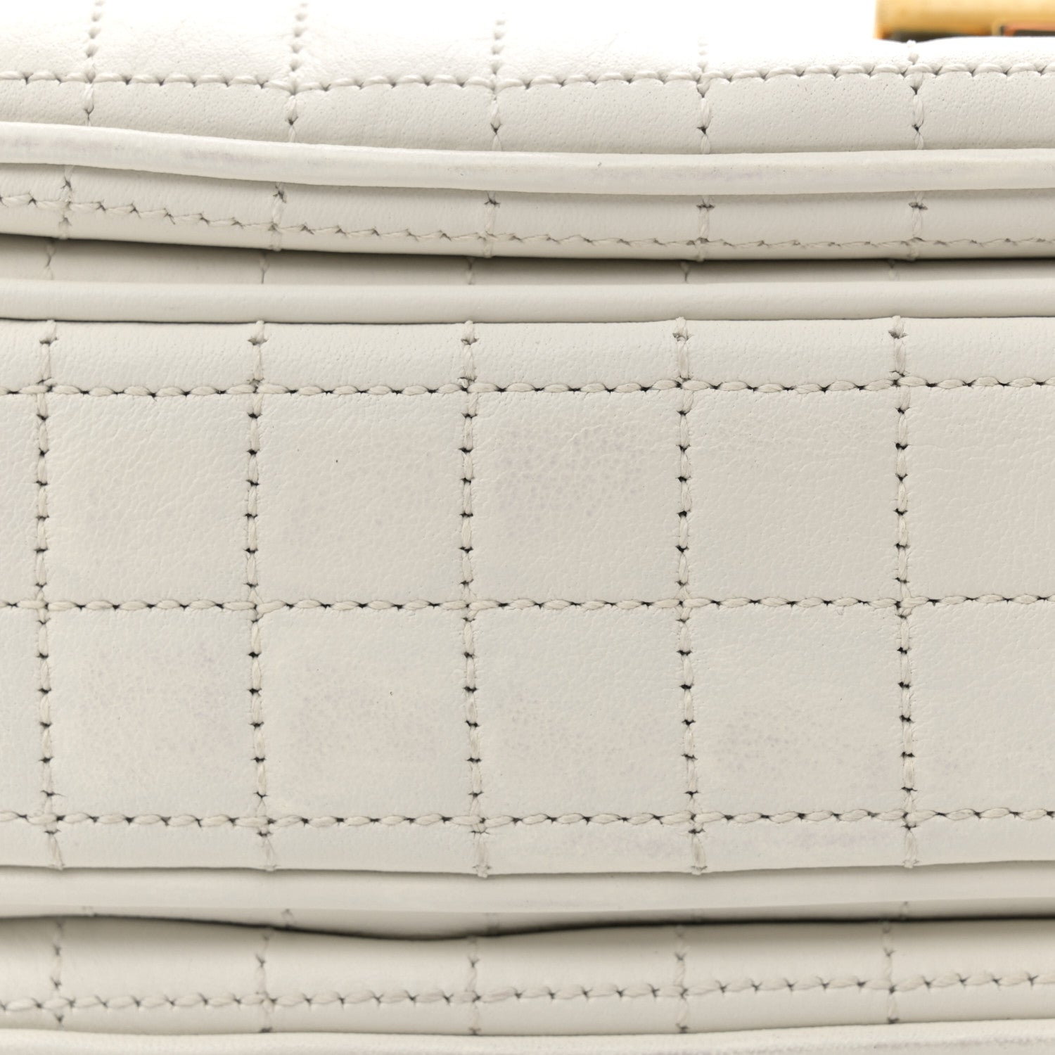 Celine Calfskin Quilted Medium C Bag Black White 15 of 15