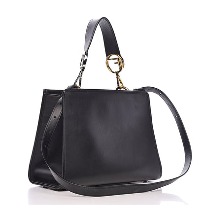 Fendi Vitello Century F is Fendi FF 1974 Embossed Small Runaway Satchel Black Maya 3 of 16