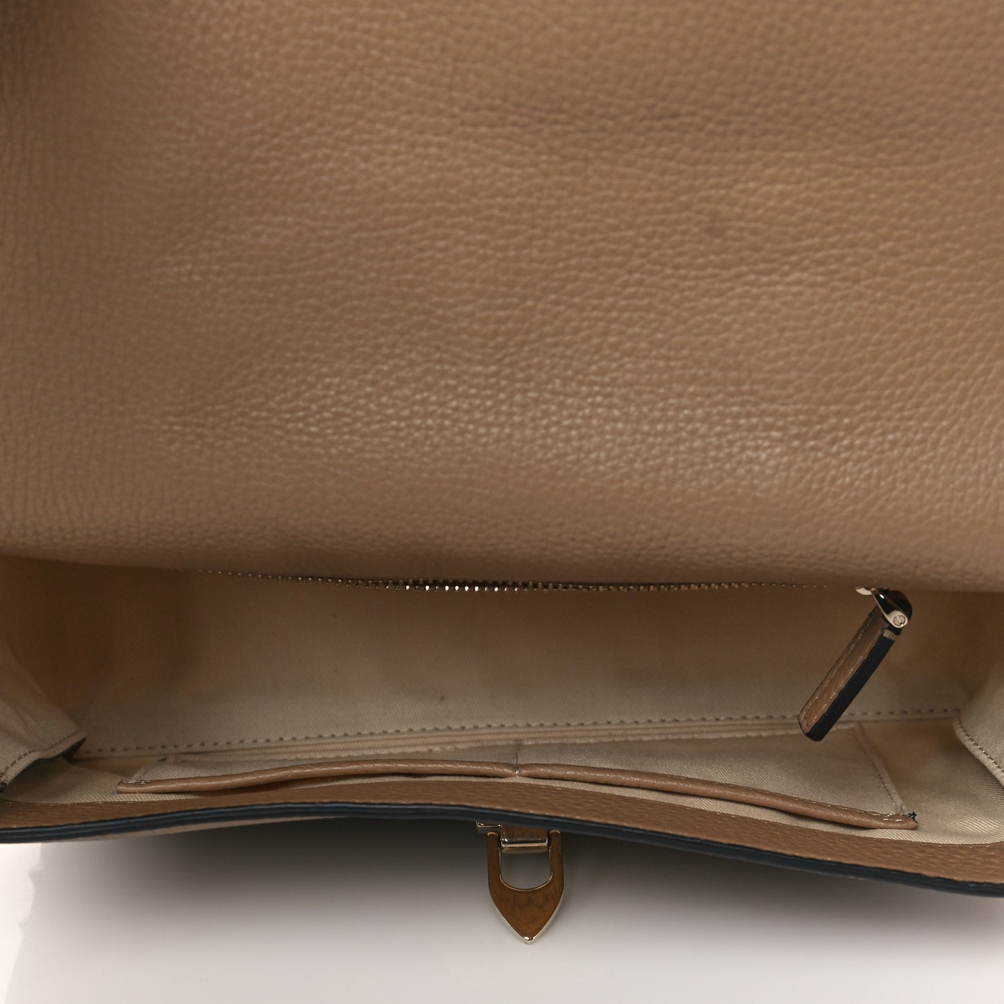 Pebbled Calfskin Medium Rockstud Top Handle Shoulder Bag Brown
