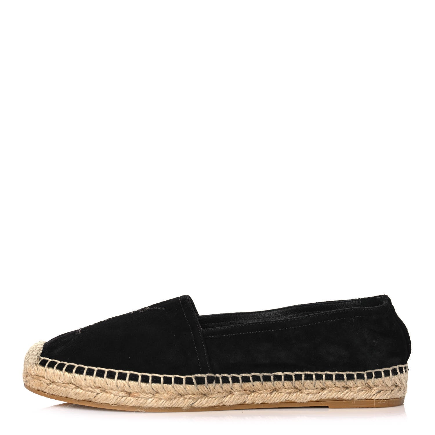 Saint Laurent Suede Monogram Espadrilles 37.5 Black 1 of 8