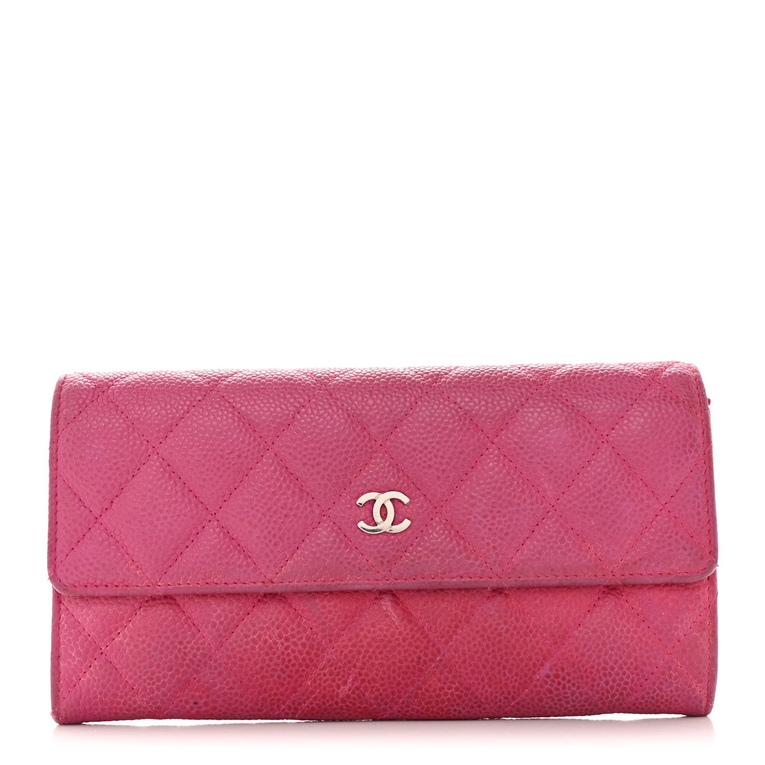 Chanel Caviar Quilted Large Gusset Flap Wallet Pink 1 of 17