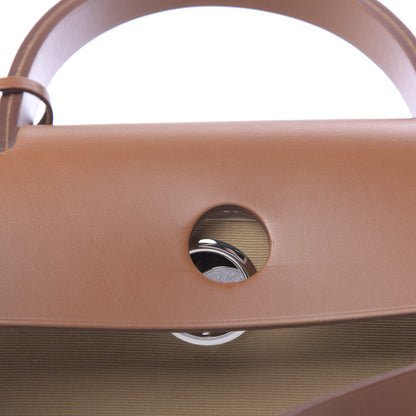 Hermes Vache Hunter Toile Herbag Zip 31 PM Trench Gold 12 of 13