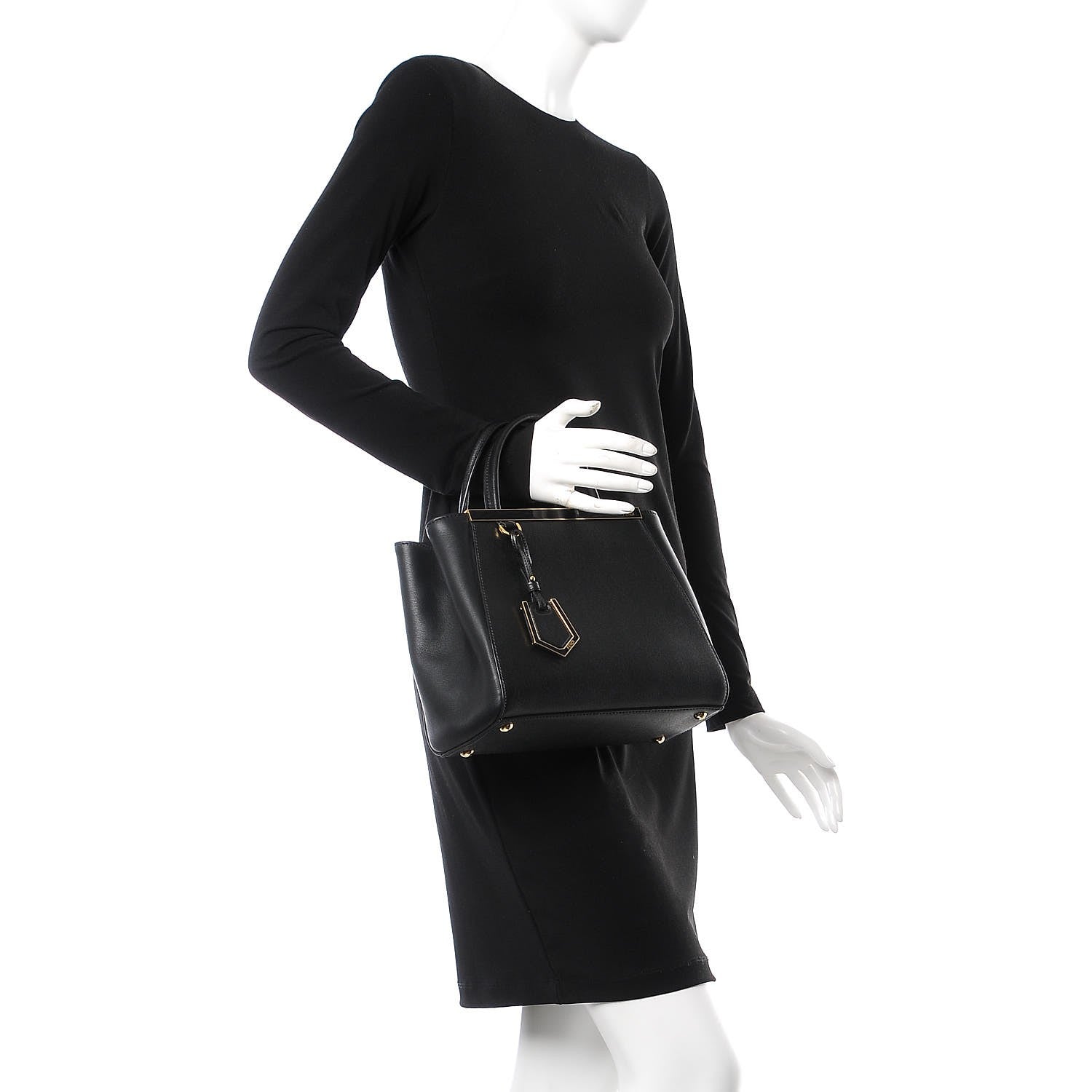 Fendi Vitello Elite Petite 2Jours Tote Black 3 of 8