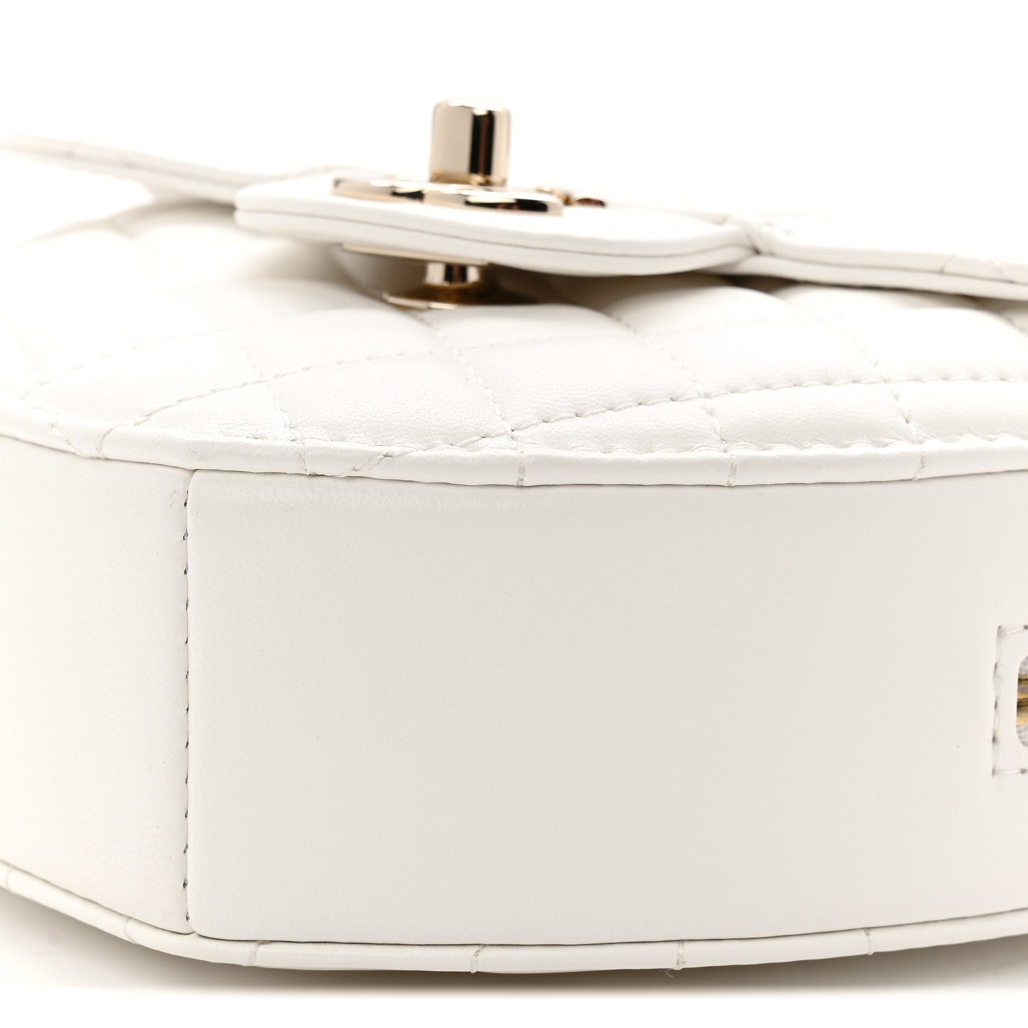 Lambskin Quilted CC In Love Heart Bag White