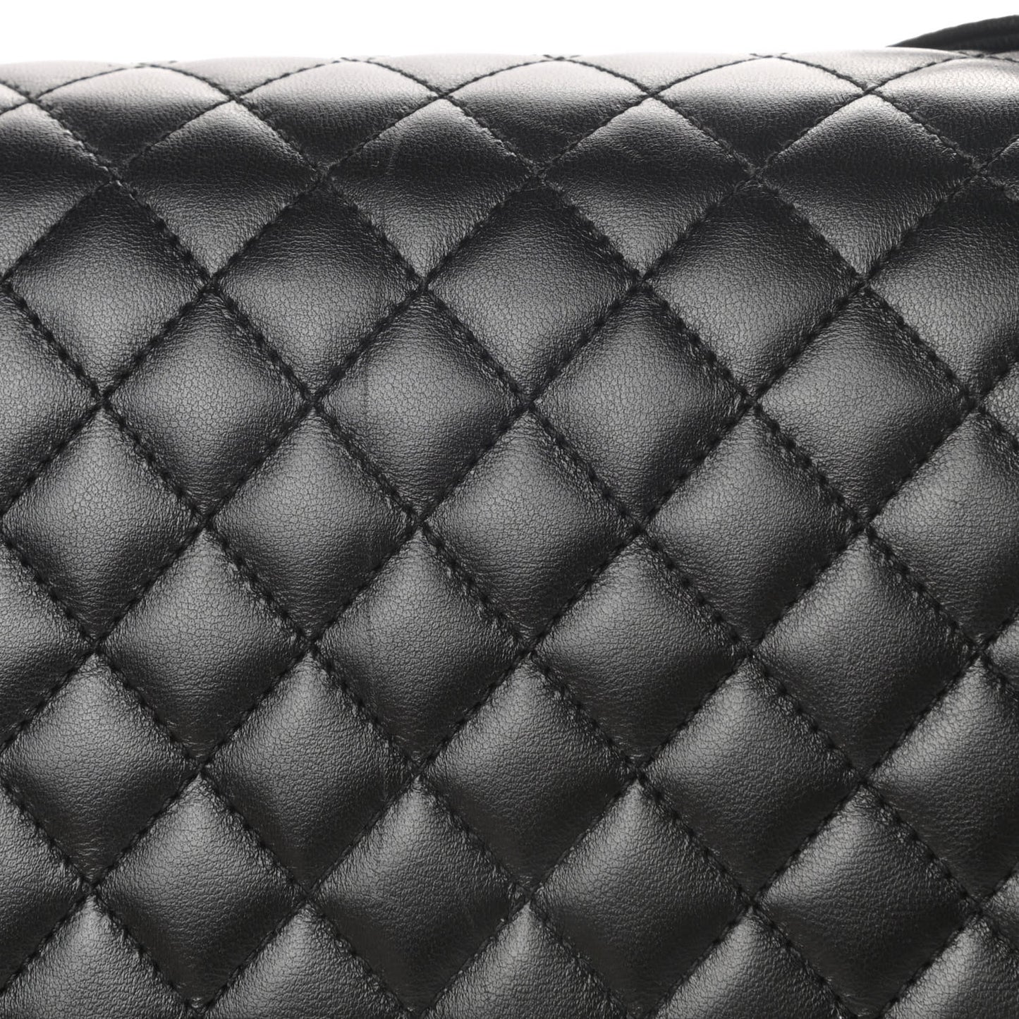 Lambskin Quilted Large Boy Flap Black