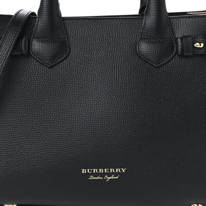 Burberry Grainy Calfskin House Check Small Banner Tote Black 8 of 9