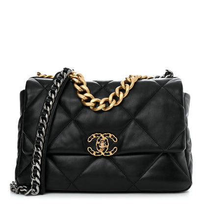 Chanel Lambskin Quilted Large Chanel 19 Flap Black 1 of 11