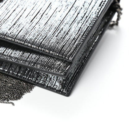 Saint Laurent Metallic Suede Classic Monogram Kate Tassel Chain Wallet Black Silver 8 of 8