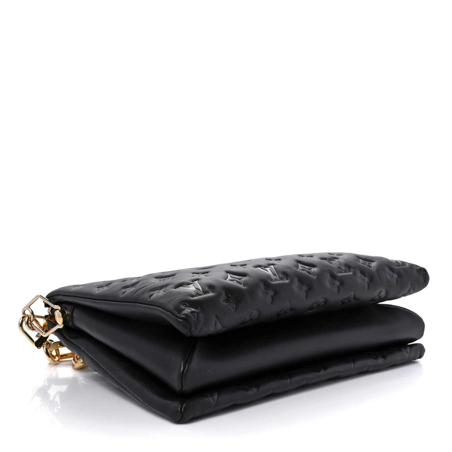 Louis Vuitton Lambskin Embossed Monogram Coussin MM Black 4 of 8