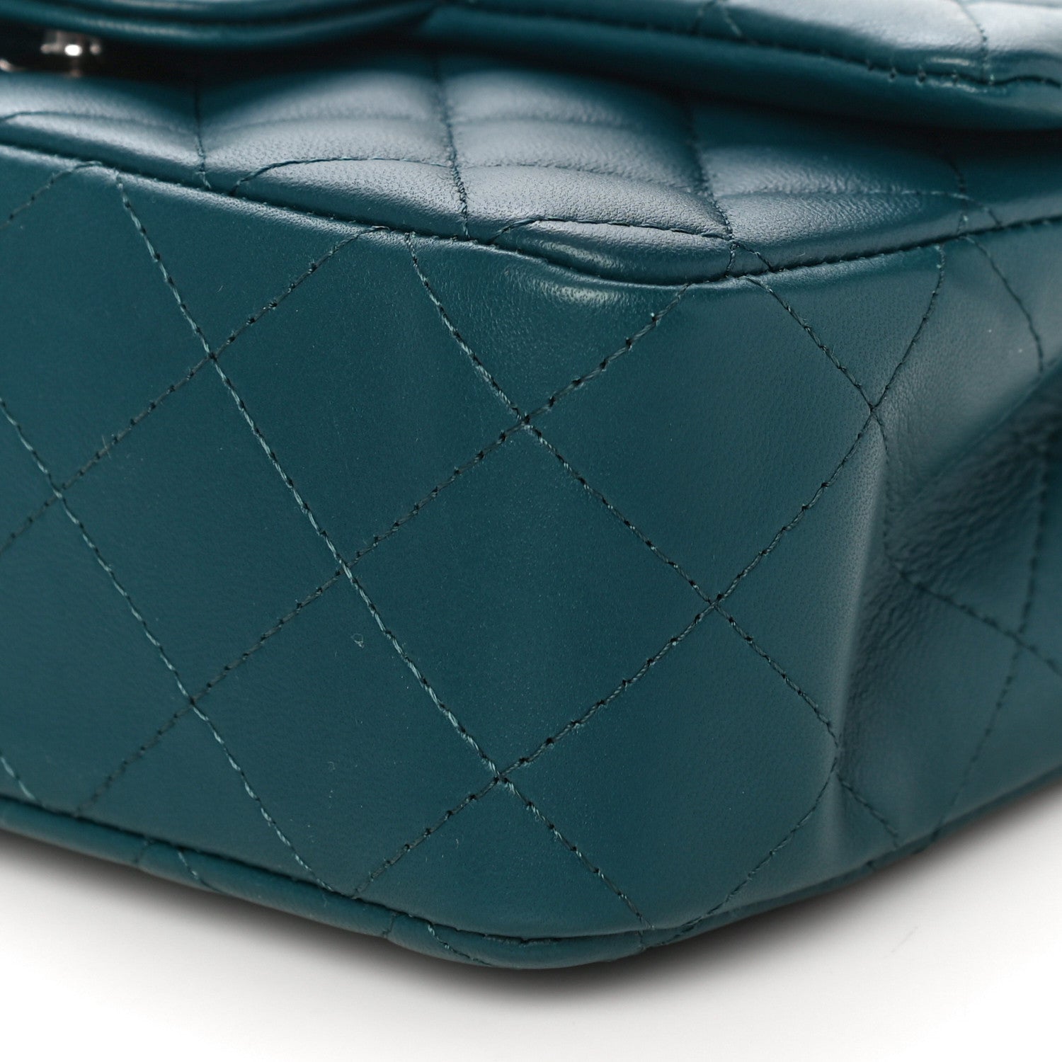 Chanel Lambskin Quilted Mini Rectangular Flap Dark Blue 10 of 11