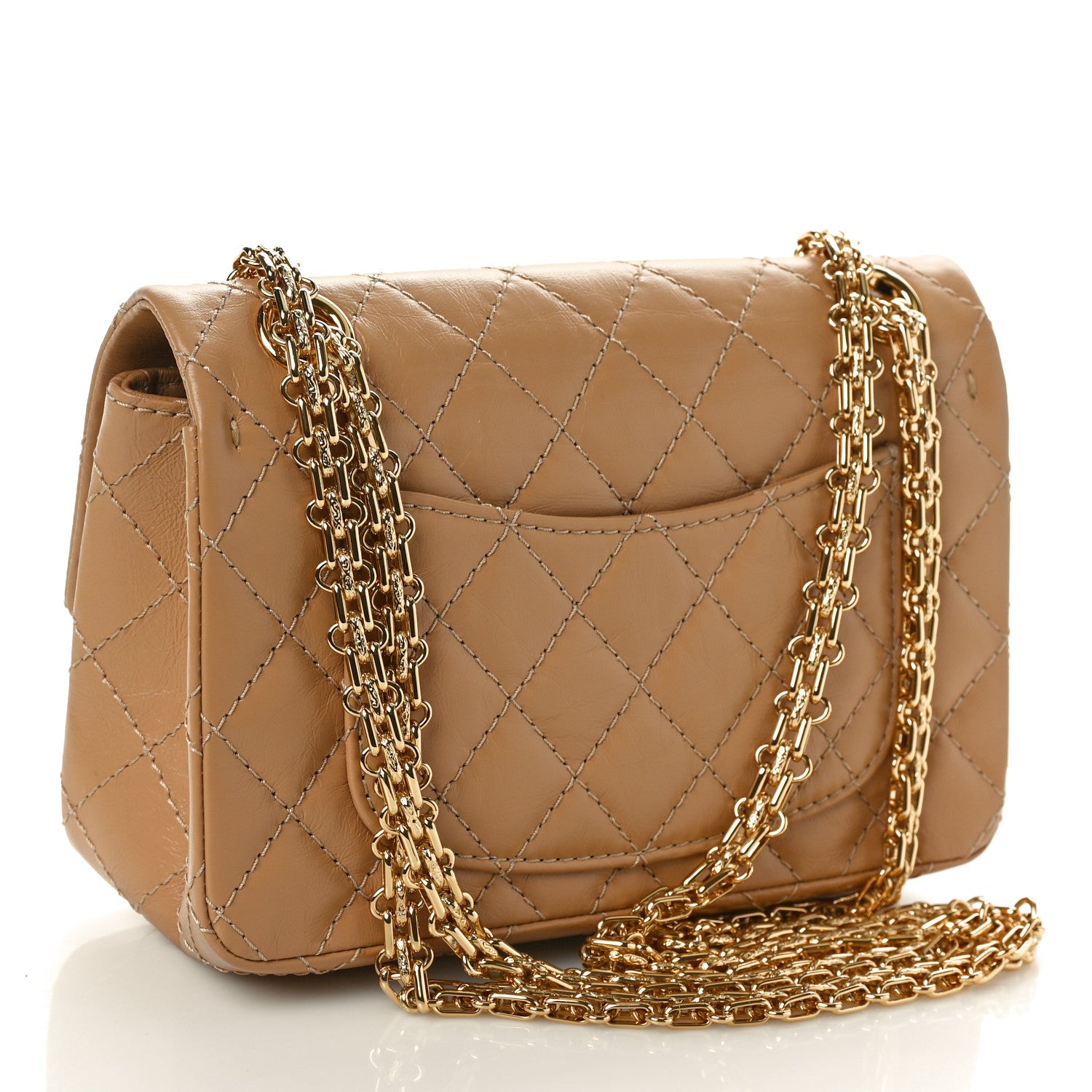 Chanel Aged Calfskin Quilted 2.55 Reissue Mini Flap Beige 3 of 10