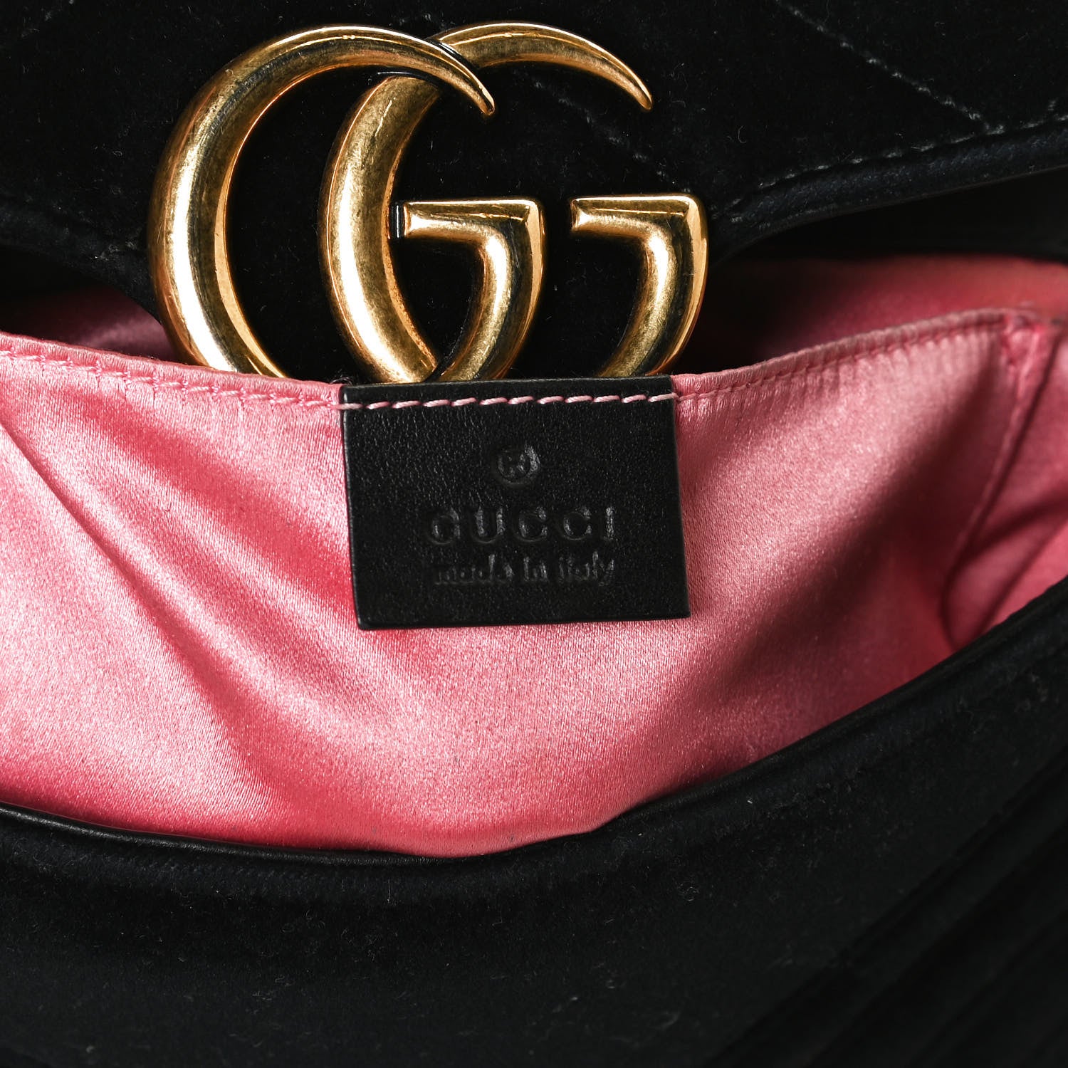 Gucci Velvet Matelasse Mini GG Marmont Shoulder Bag Black 6 of 13