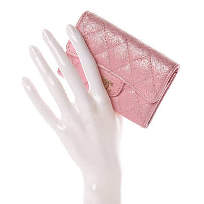 Chanel Iridescent Caviar Quilted Flap Card Holder Rose Pink 2 of 9
