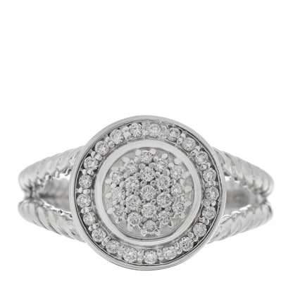 David Yurman Sterling Silver Diamond 8mm Petite Cerise Pave Ring 58 8.5 1 of 4