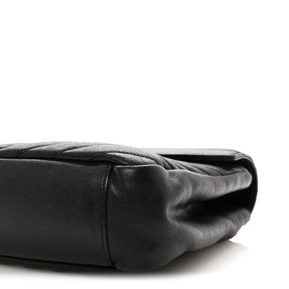 Saint Laurent Sheepskin Matelasse Chevron Monogram Large College Satchel Black 9 of 9
