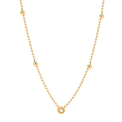Roberto Coin 18K Yellow Gold Diamond Alternating Bead Chain Necklace 1 of 6