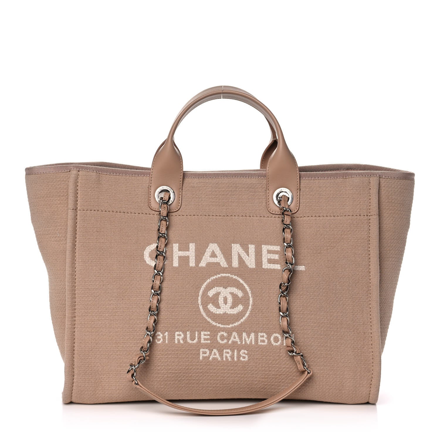 Chanel Mixed Fibers Deauville Tote Beige 1 of 12