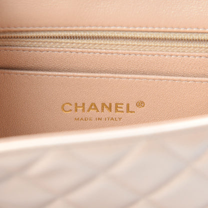Chanel Iridescent Calfskin Quilted Mini Rectangular Flap Beige 8 of 11