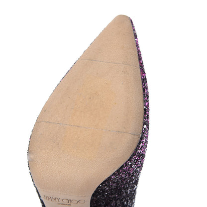 Jimmy Choo Coarse Glitter Degrade Romy 100 Pumps 36 Pink Black 11 of 12