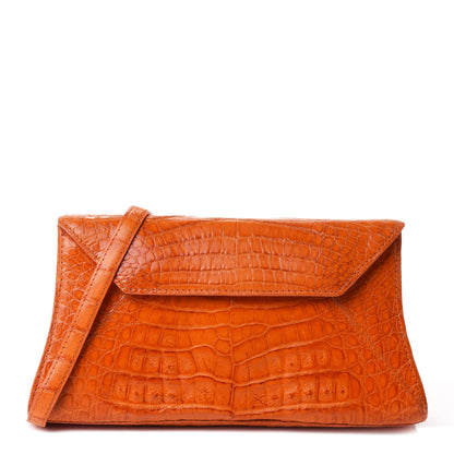 Nancy Gonzalez Crocodile Envelope Clutch Orange 1 of 4