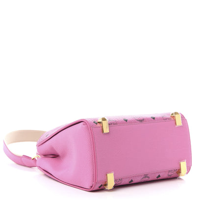 MCM Visetos Corina Shoulder Bag Pink 4 of 10