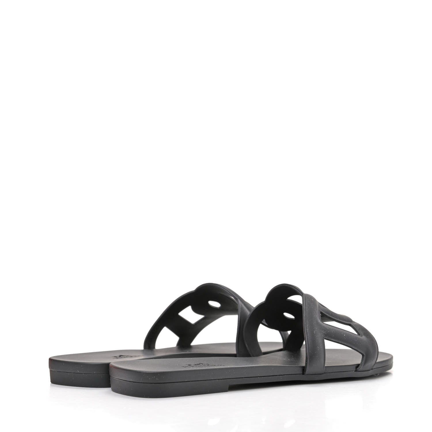 Hermes Rubber Aloha Sandals 36 Black 4 of 10