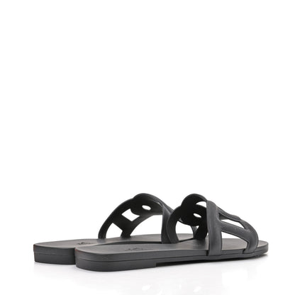 Hermes Rubber Aloha Sandals 36 Black 4 of 10